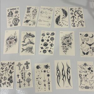 15 sheets whimsygoth/goth Assorted Temporary Tattoo Sheets